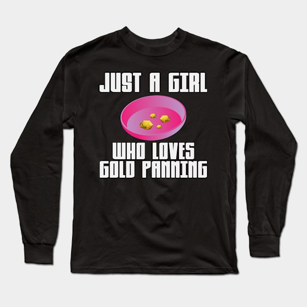 Gold Panner Girl | Panning Gold Rush Girls Women Long Sleeve T-Shirt by DesignatedDesigner